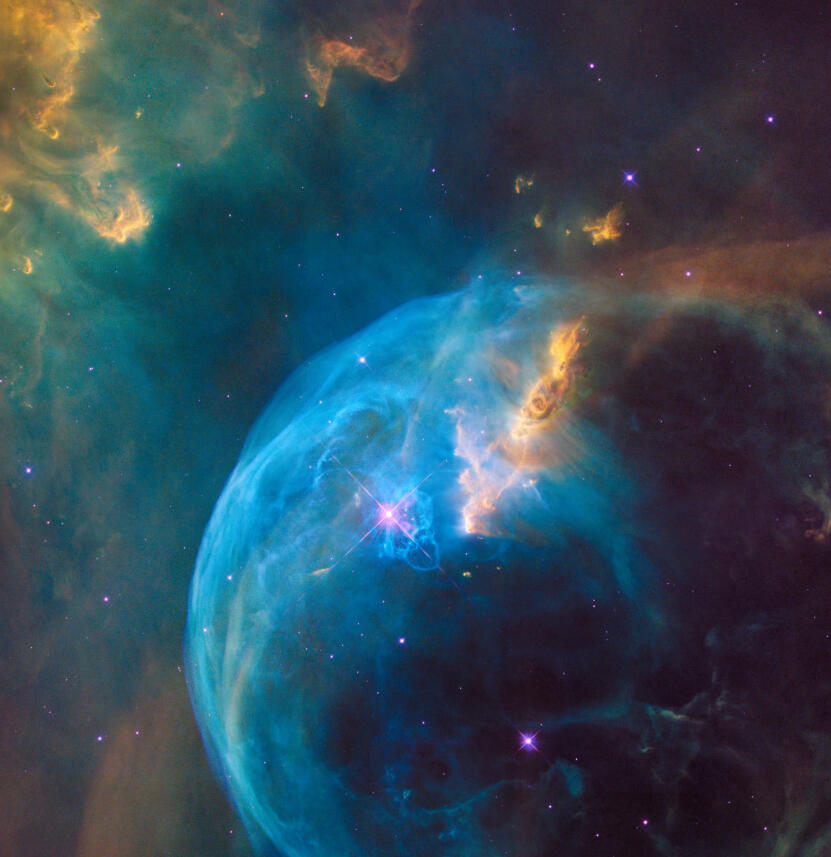 image of man looking out through a window on the universe